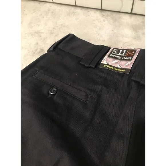 5.11 Tactical Pant Mens 36 Black Station Fire Resistant Gorpcore Hiking Unhemmed - Picture 8 of 11